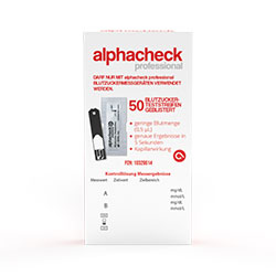 alphacheck professional Blutzuckerteststreifen - geblistert